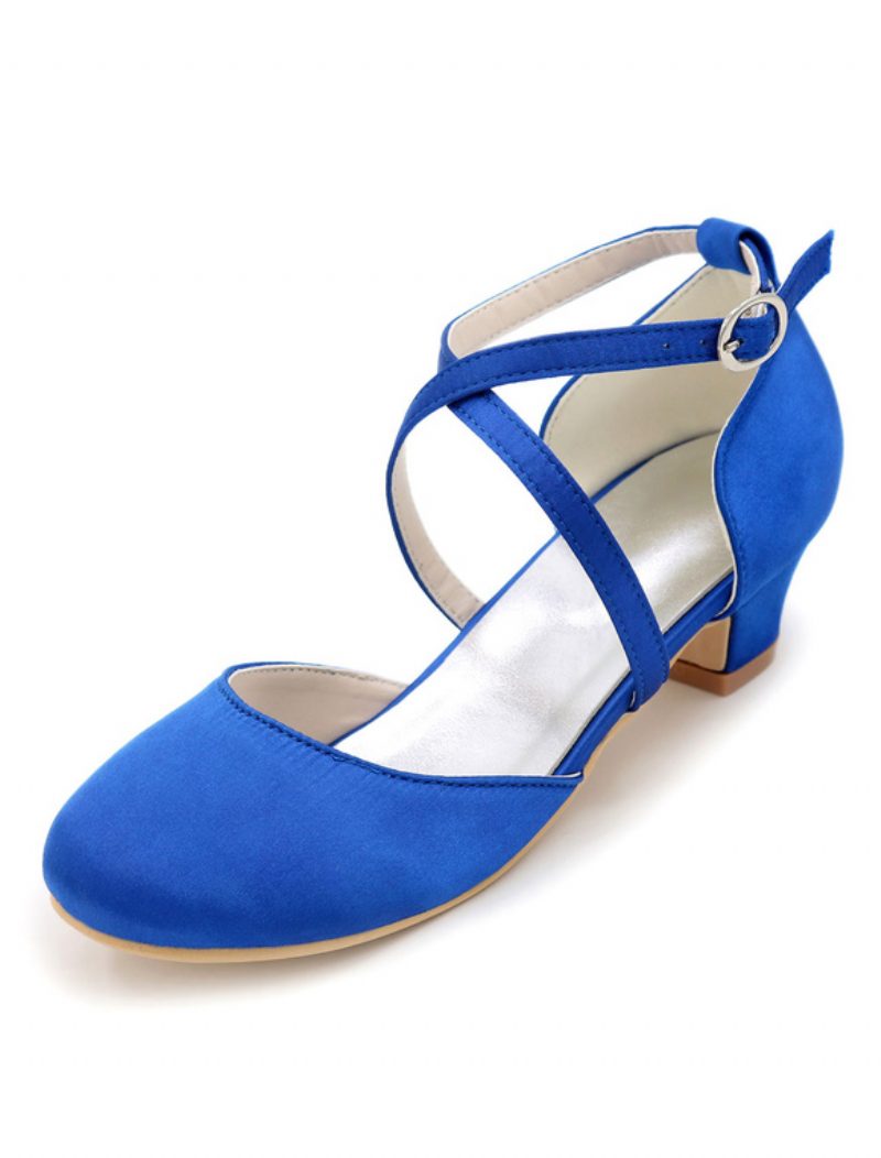 Mädchenschuhe Vintage Cross Over Brautpumps - Blau