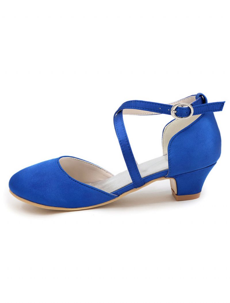 Mädchenschuhe Vintage Cross Over Brautpumps - Blau