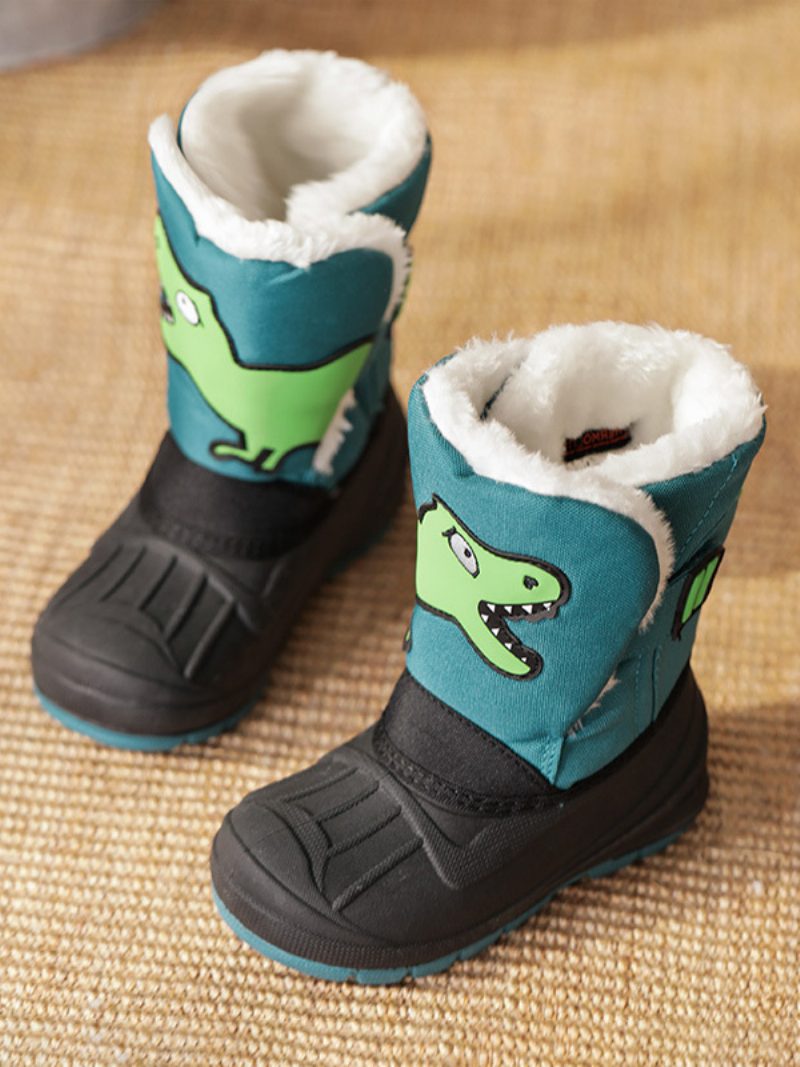 Winterschuhe Für Mädchen Schöne Schneestiefel Aus Nylon Mit Cartoon-einhorn-charakteren - Grün