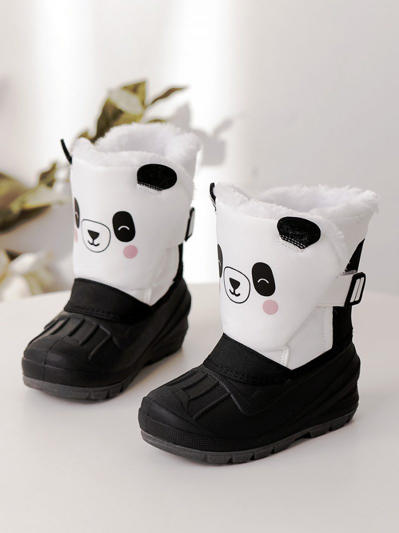 Winterschuhe Für Mädchen Schöne Schneestiefel Aus Nylon Mit Cartoon-einhorn-charakteren - Weiß