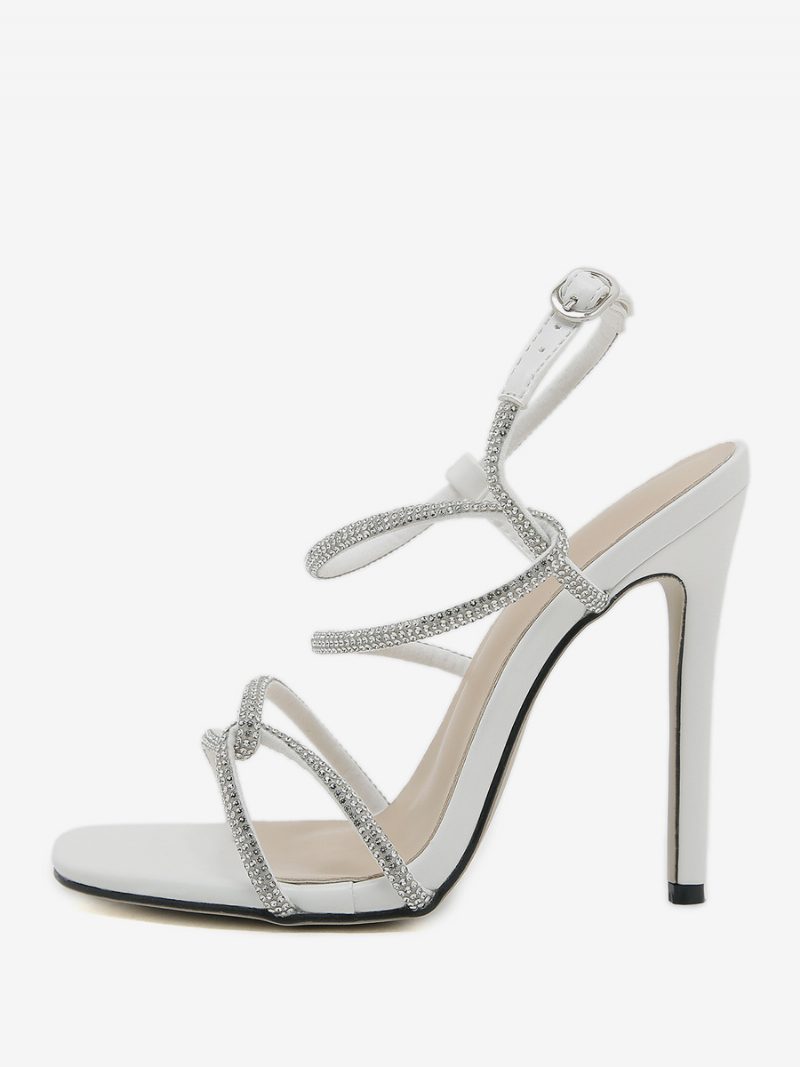 Damen-absatzsandalen Peep-toe-stiletto-absatz-sandalen Pu-leder - Weiß