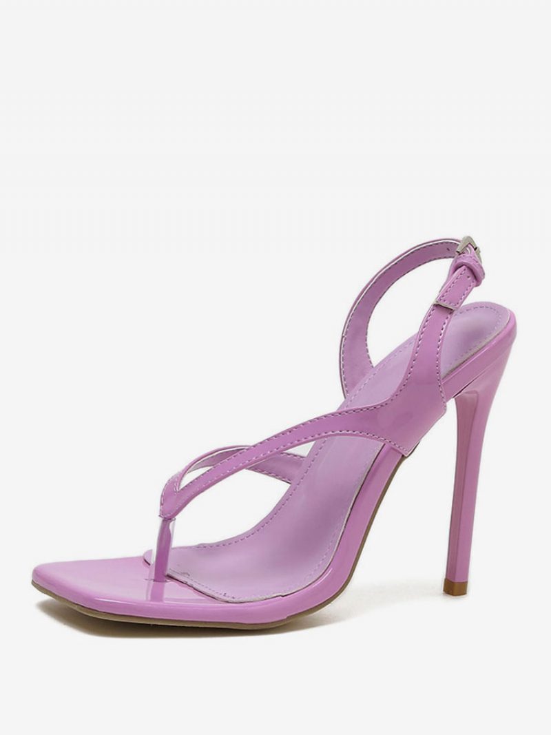 Damen-sandalen Im Slingback-tanga-stil Mit Stiletto-ballabsatz - Fuchsia Pink