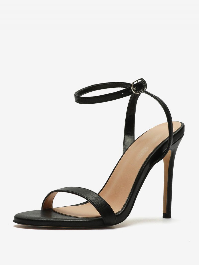 Damen-sandalen Mit Absatz Schwarze Sandalen Offenem Zehenbereich Stiletto-absatz