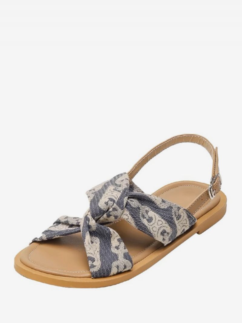 Damen-sandalen Mit Malriemen Verstellbar Textil Offener Zehenbereich