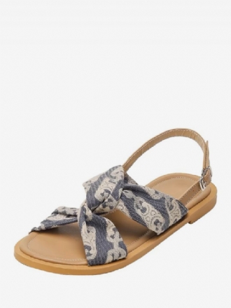 Damen-sandalen Mit Malriemen Verstellbar Textil Offener Zehenbereich