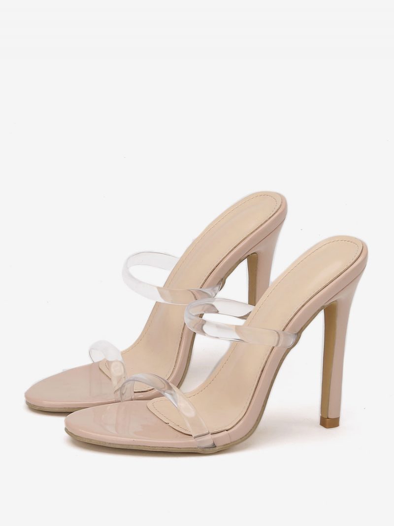 Damen-sandalen Mit Rundem Zehenbereich Stiletto-absatz Transparente Pc-sandalen - Hellgelb