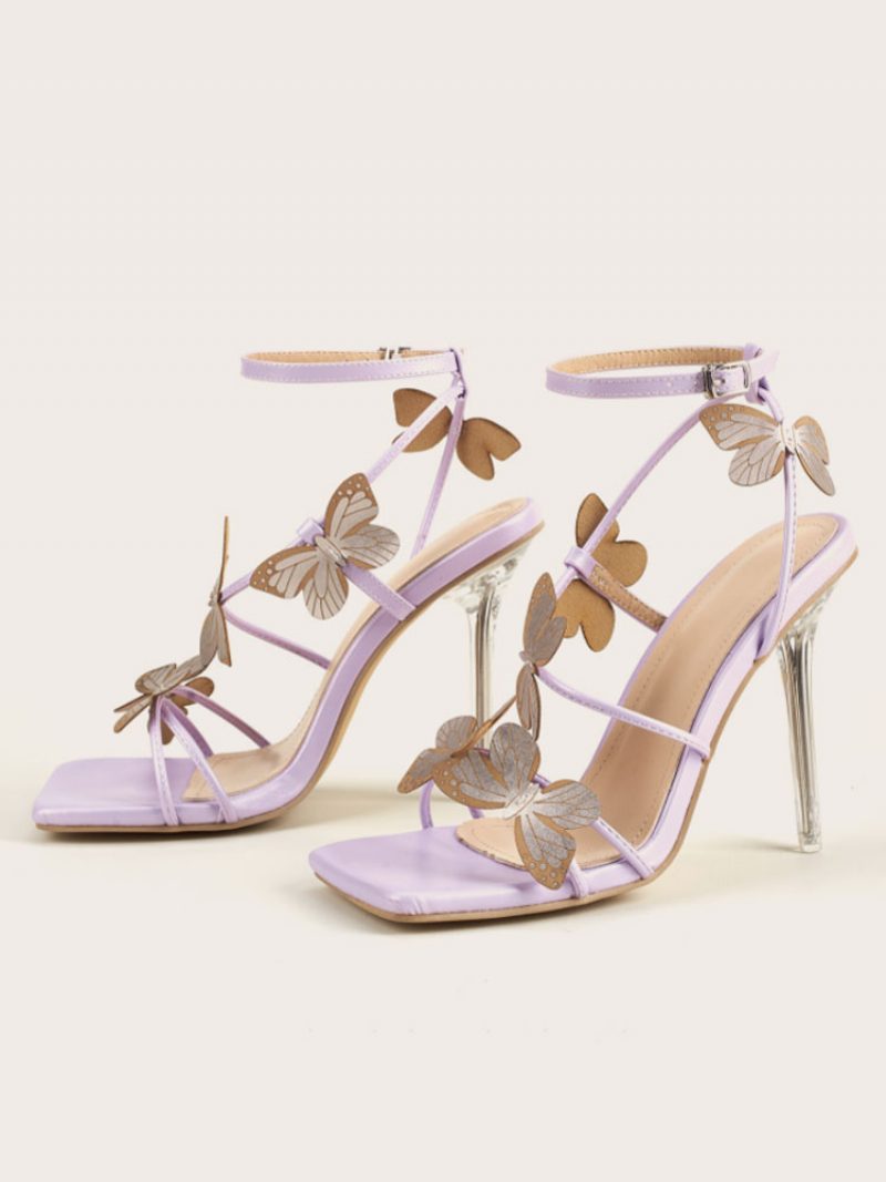 Damen-schmetterlings-knöchel-stufen-absatz-abend-sandalen Abschlussball-schuhe