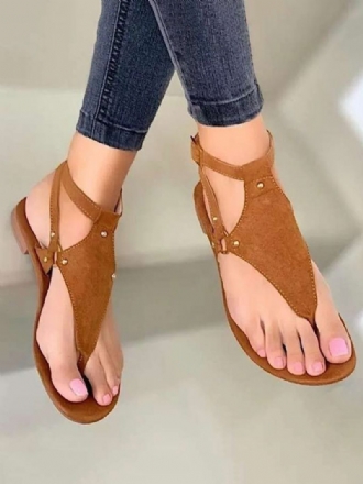 Flache Sandalen Für Damen Kaffeebraun