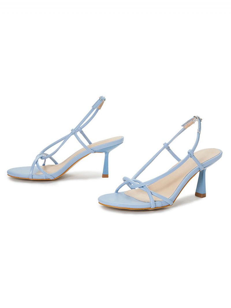 Riemchen-slingback-sandalen Für Damen Mit Niedrigem Ballabsatz - Hellhimmelblau