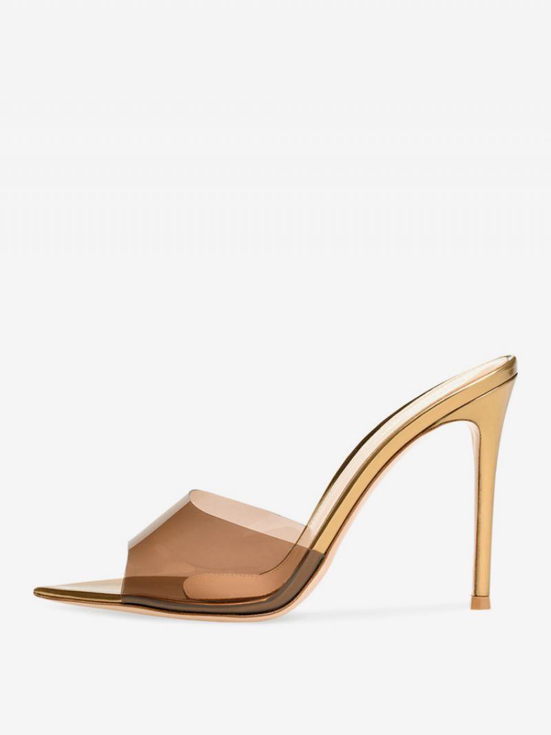 Transparente Mule-absätze Für Damen Aus Pvc - Gold