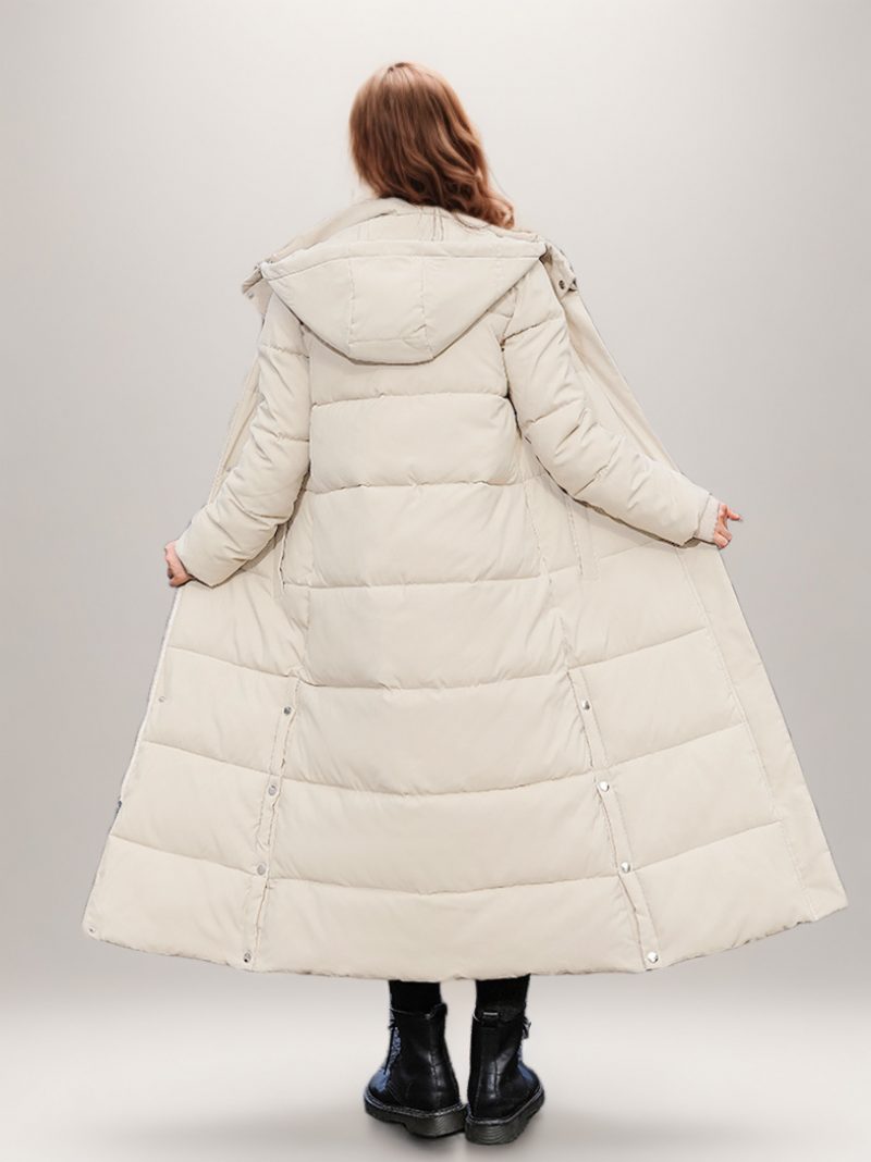 Puffermäntel Ecru Weiß Lange Winteroberbekleidung Für Damen - Beige