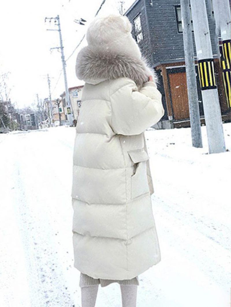 Puffermäntel Für Damen Ecru-weiß Dicke Winter-oberbekleidung - Beige