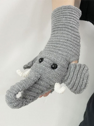 Damenhandschuhe Animal Print Elephant Home Wear Winter Warm Cute Acc