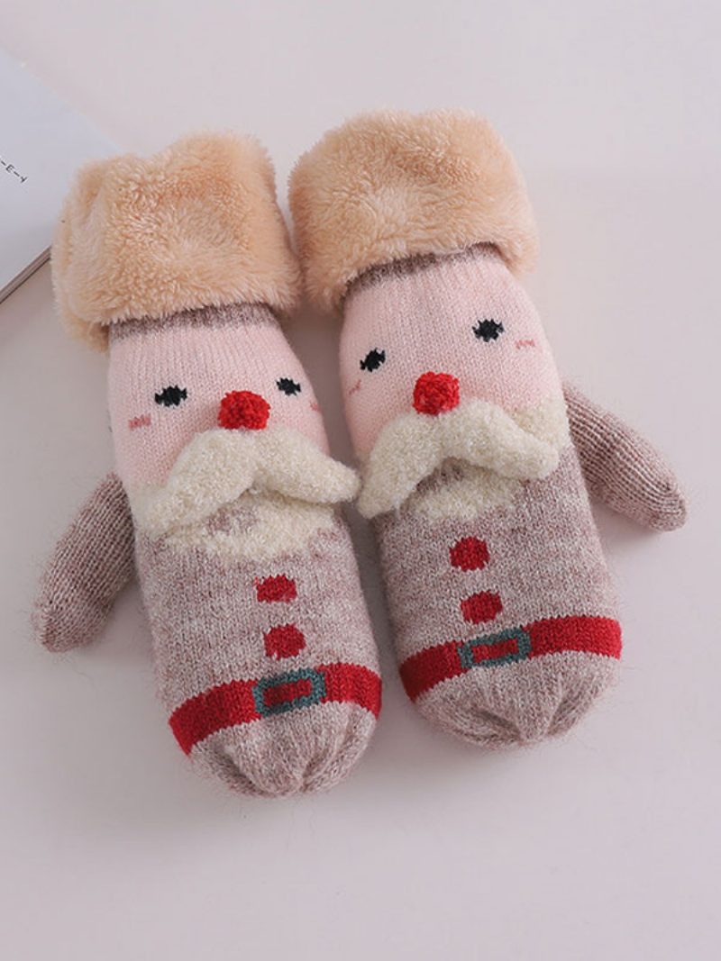 Damenhandschuhe Weihnachtsmuster Weihnachtsgeschenk Heimkleidung Winter Warm Süß Acc - Cameo Pink