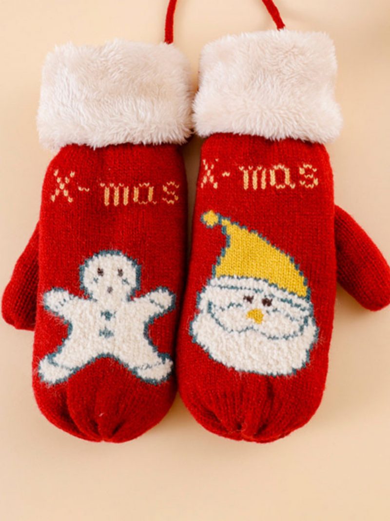 Damenhandschuhe Weihnachtsmuster Weihnachtsgeschenk Heimkleidung Winter Warm Süß Acc