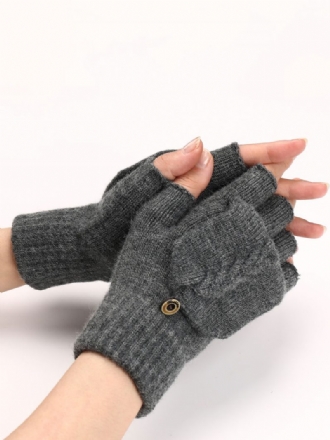 Handschuhe Für Damen Knöpfe Fingerlos Den Winter Gestrickt Warme