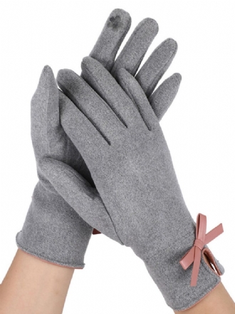 Handschuhe Für Damen Schleifen Hellgraue