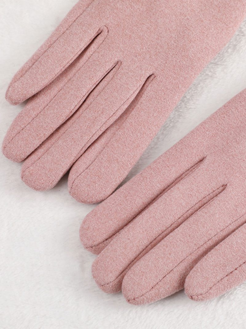 Handschuhe Für Damen Schleifen Hellgraue - Rosa