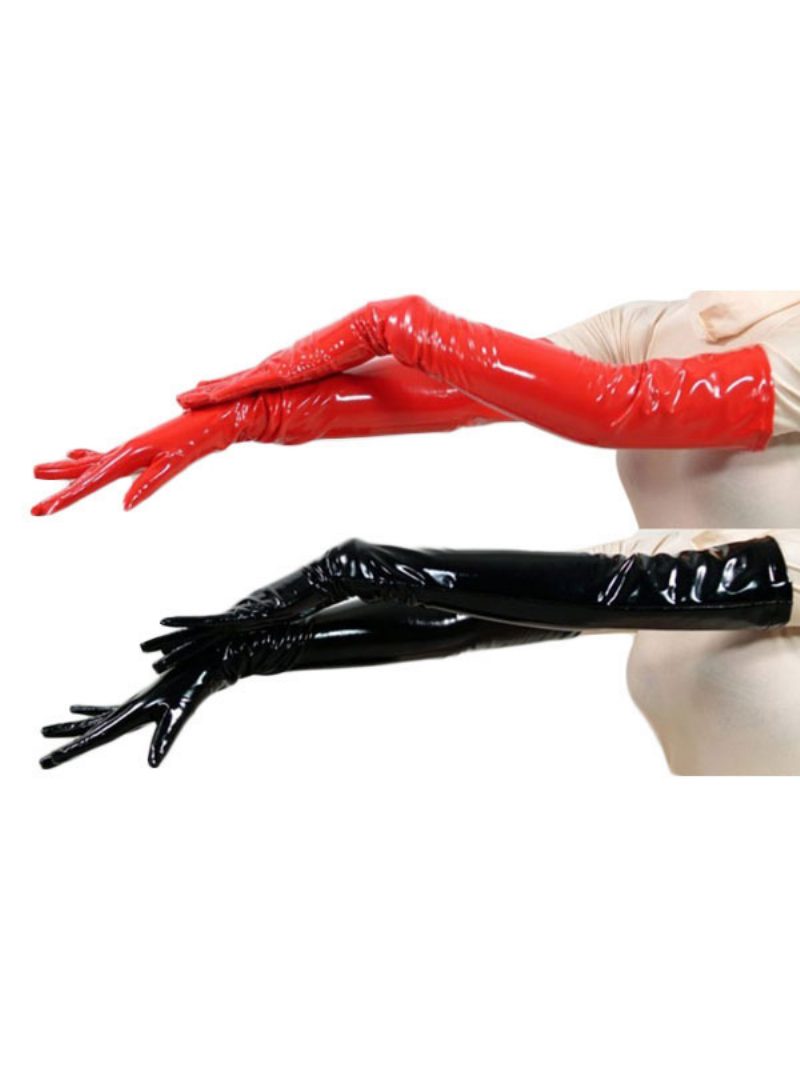 Rote Handschuhe Für Damen Ellenbogenlange Pvc-handschuhe