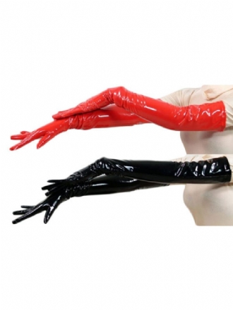 Rote Handschuhe Für Damen Ellenbogenlange Pvc-handschuhe