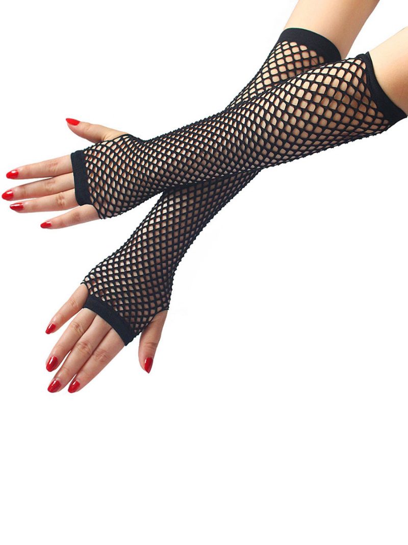 Schwarze Halloween-handschuhe Für Damen Acc - Schwarz