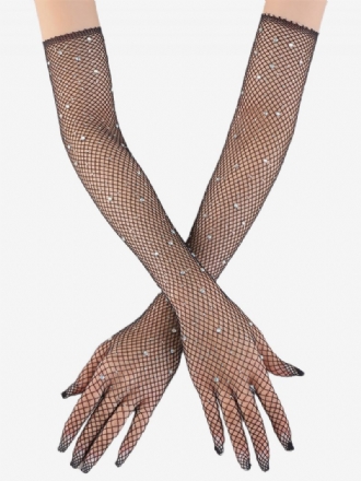 Strass Mesh Arm Ärmel Bling Fishnet Lange Handschuhe Für Frauen