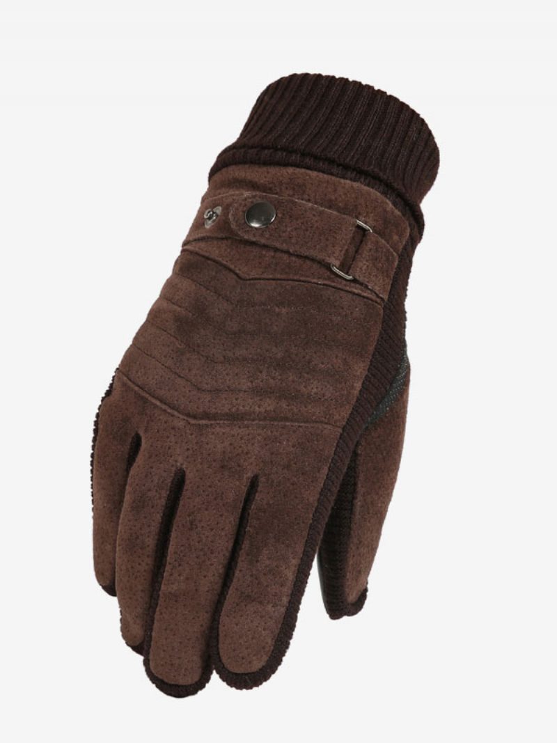 Warme Beheizte Kurzhandschuhe Für Den Winter Herren - Tiefbraun