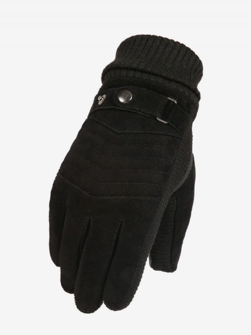 Warme Beheizte Kurzhandschuhe Für Den Winter Herren - Schwarz