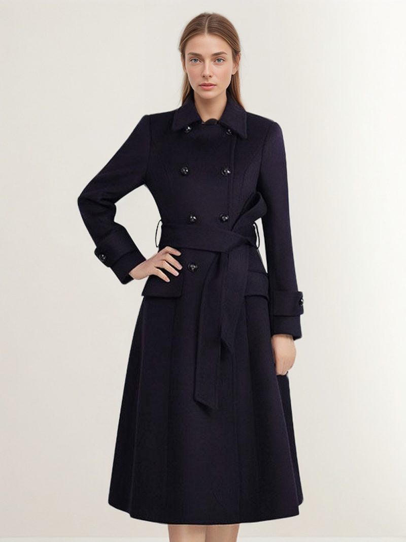 Oberbekleidung Für Damen Dark Navy Sash Winter Coat 2024