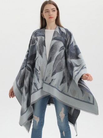 Damen-cape Klassischer Mit Blumenmuster Bedruckter Übergroßer Lässiger Alltags-poncho