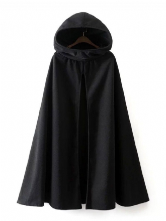 Damen Mantel Cape Hoodie Jacke Poncho