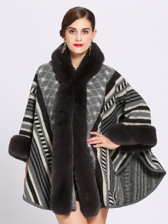 Damen Poncho Mit Kapuze Cape-mantel Warme Winter-oberbekleidung 2024