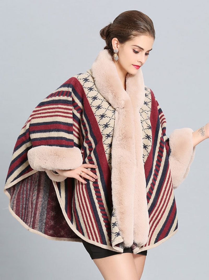 Damen Poncho Mit Kapuze Cape-mantel Warme Winter-oberbekleidung 2024 - Helles Hellgelb