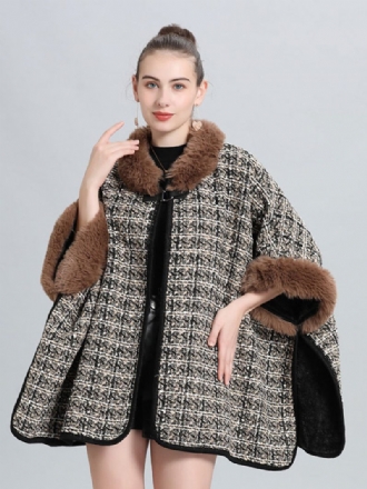 Frauen Poncho Mantel Plaid Cape Frühling Oberbekleidung 2024