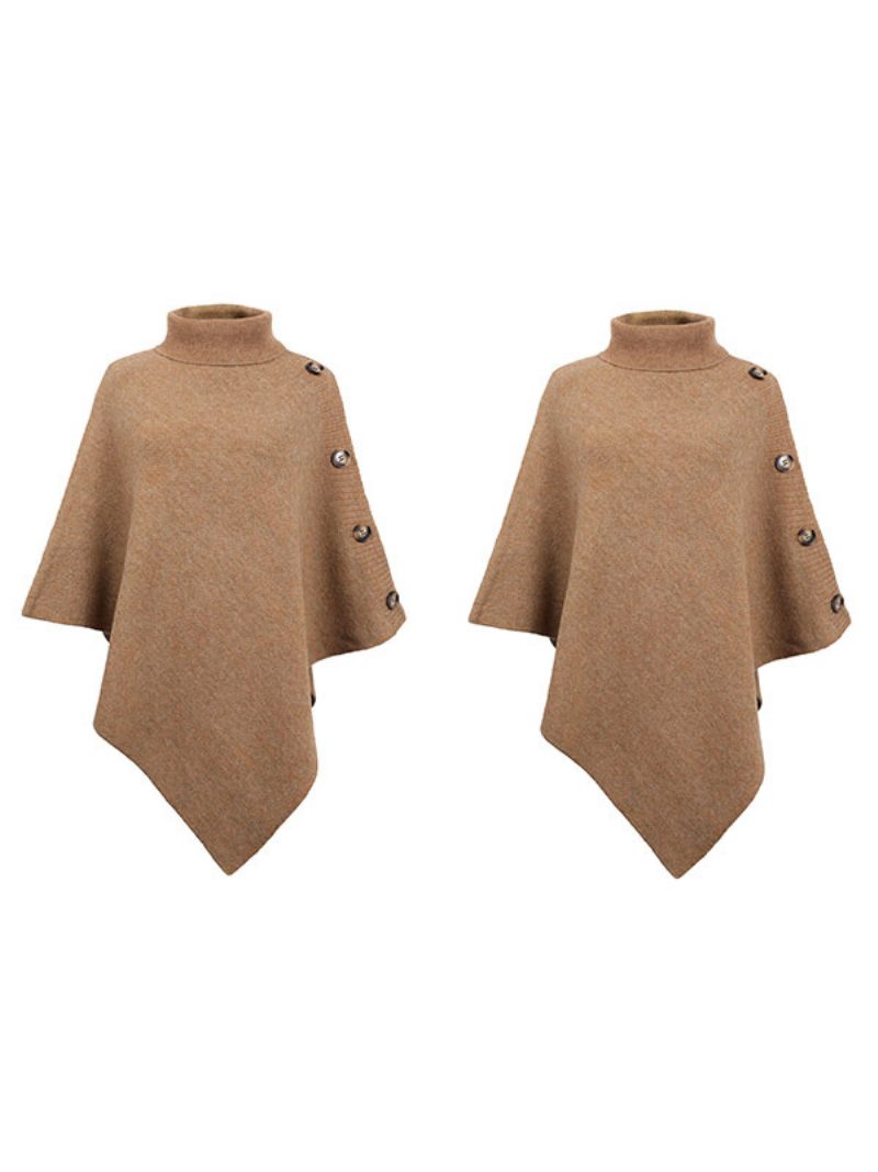 Poncho Für Damen Hoher Kragen Cape Frühlingsoberbekleidung - Tiefes Hellgelb