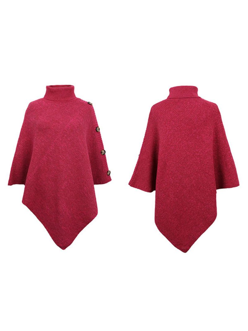 Poncho Für Damen Hoher Kragen Cape Frühlingsoberbekleidung - Rose