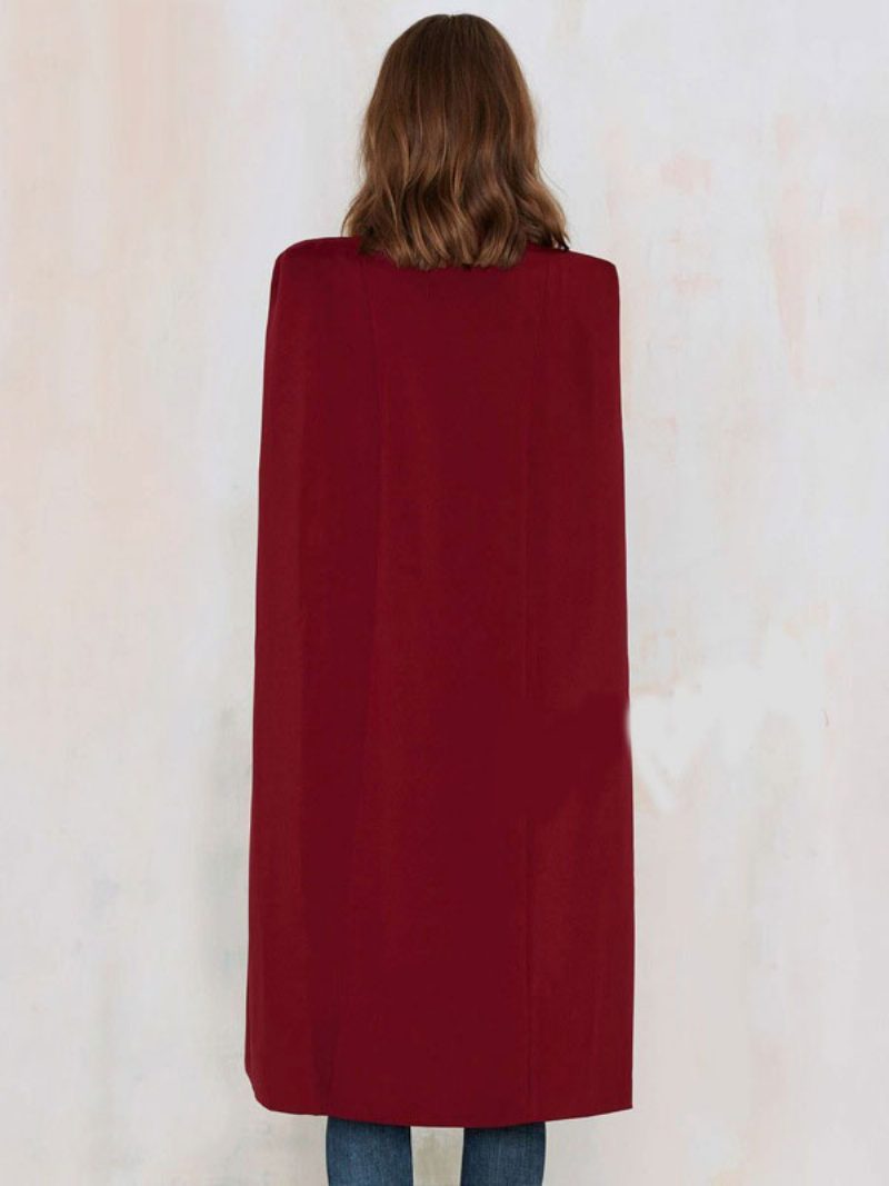 Poncho Für Damen V-ausschnitt Fledermausflügel-stretch-cape Mit Geteilter Vorderseite - Rot