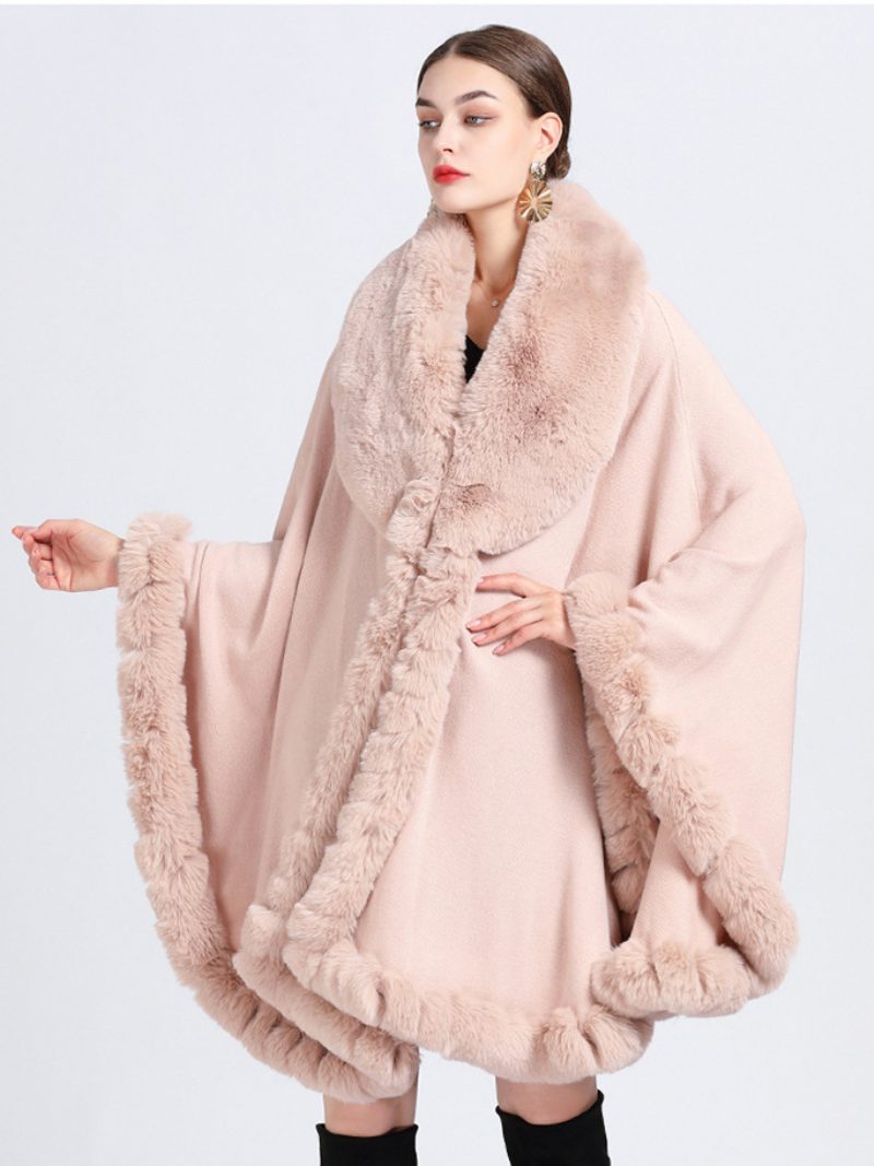 Umhang Cape Kunstpelz Braut Wraps Poncho Mantel Für Frauen - Rosa