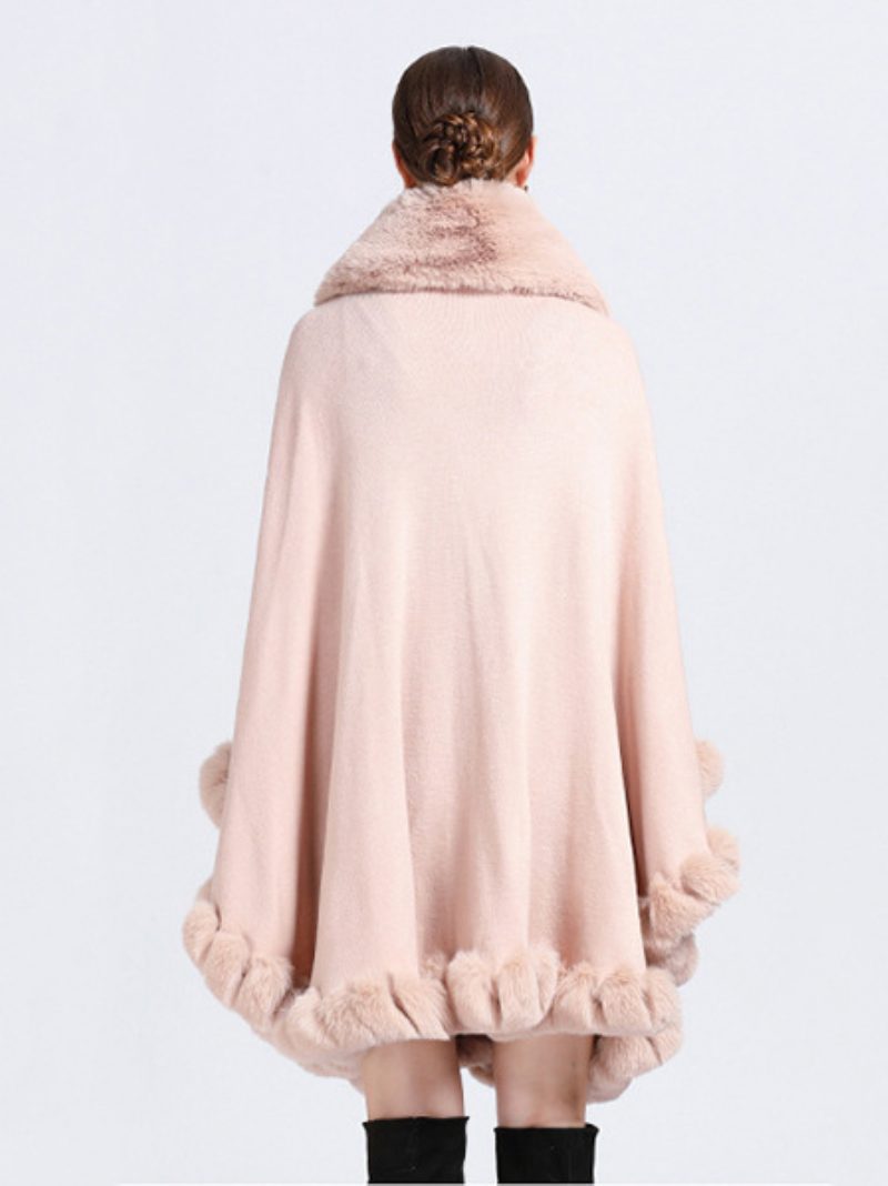 Umhang Cape Kunstpelz Braut Wraps Poncho Mantel Für Frauen - Rosa