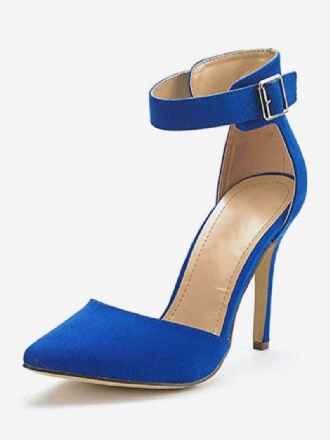 Blaue Dorsay-pumps Mit Spitzem Zehenbereich Und Stiletto-absatz Für Damen