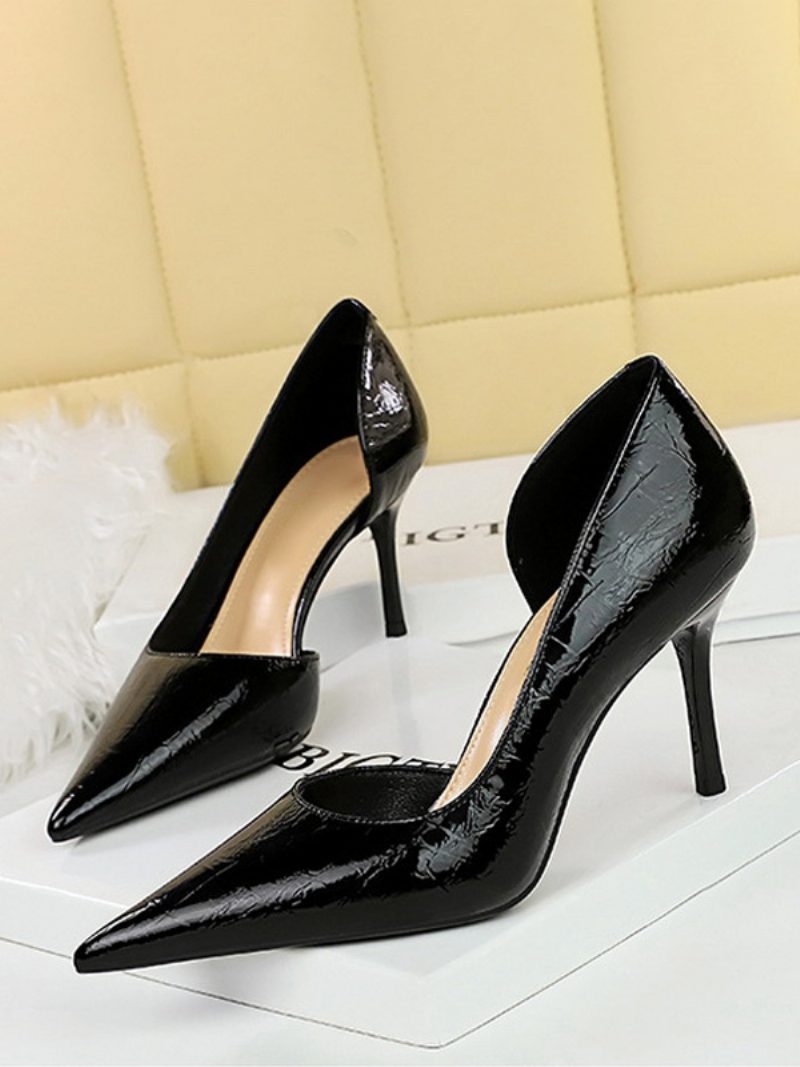 Damen-absätze Schicke Pumps Spitzer Zehenbereich Stiletto-absatz Lack-pu-obermaterial