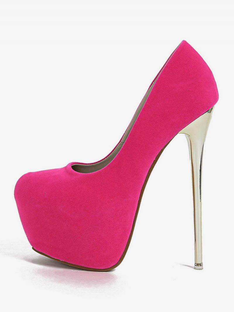 Damen-absätze Sexy Mandelzehen-pumps Stiletto-absatz Obermaterial Aus Mikro-wildleder - Rose