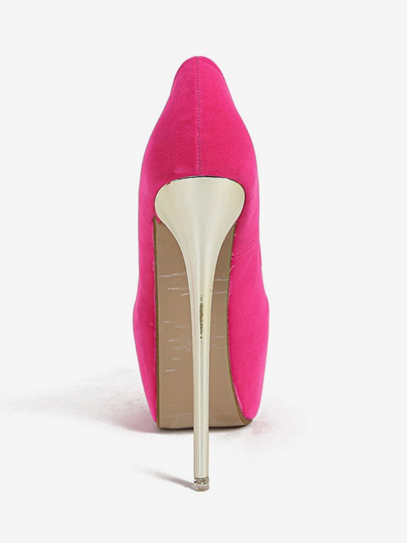 Damen-absätze Sexy Mandelzehen-pumps Stiletto-absatz Obermaterial Aus Mikro-wildleder - Rose