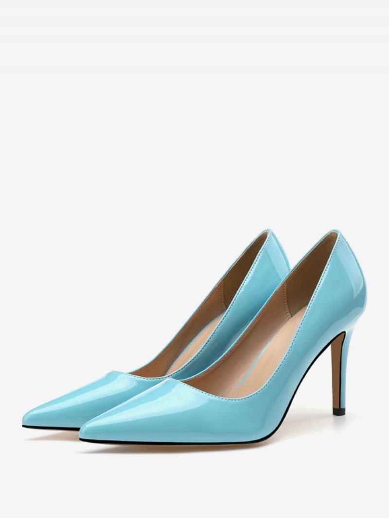 Damen High Heels Low-tops Stiletto-pumps Obermaterial Aus Lack-pu - Aquamarin