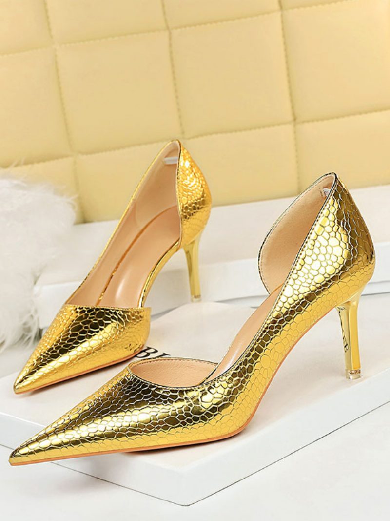 Damen High Heels Stiletto-absatz Pumps Pu-leder - Gold