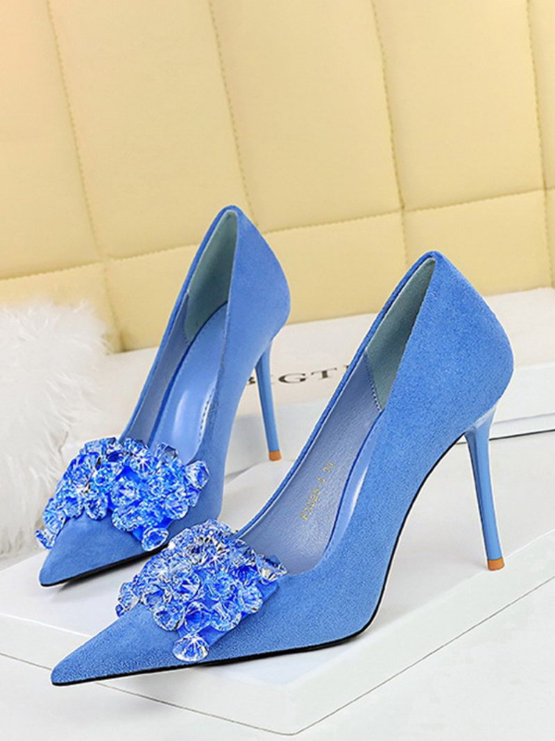 Damen High Heels Stiletto-absatz Pumps Wildleder - Blau