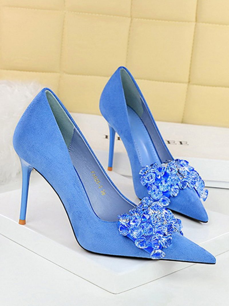 Damen High Heels Stiletto-absatz Pumps Wildleder - Blau