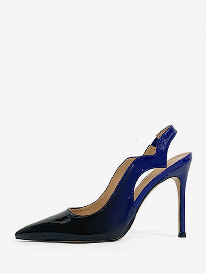 Damen-high-heels Übergröße Mit Spitzer Zehenpartie Und Slingback-pumps - Geteilte Farbe