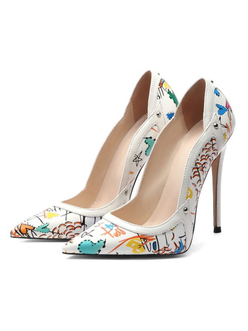 Damen-pumps Mit Blumenmuster Und Spitzem Zehenbereich Stiletto-absatz