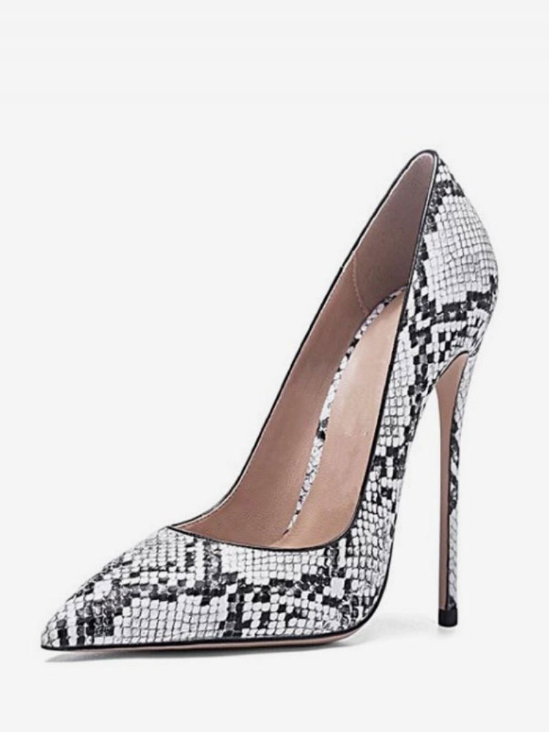 Damen-pumps Mit Hohem Absatz Schlangenleder Spitze Zehenpartie Stiletto-absatz Schicke Pumps